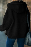 Black Womens Full Zip Soft Warm Sherpa Hooded Coat with Pocket LC8511355-2
