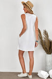 White Short White Dress Float Drink Tan & Repeat Sleeveless Mini Dress LC225933-1