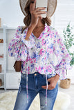 Rose Summer Floral Smocked Blouse Women's Boho Tops LC2511225-6