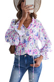 Rose Summer Floral Smocked Blouse Women's Boho Tops LC2511225-6