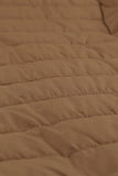 LC85117-17XXL, LC85117-17XL, LC85117-17L, LC85117-17M, LC85117-17S, Almond Brown Winter Coats for Women Camel Faux Fur Collar Trim Black Quilted Jacket Outerwear