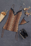 LC31378-20-S, LC31378-20-M, LC31378-20-L, Womens Babydoll Lingerie Dress Leopard Animal Print Sleepwear Nightwear