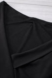 Black Plunging Neck Bodycon Long Sleeve Ladies Black Mini Dress LC227553-2