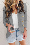 LC852062-11-S, LC852062-11-M, LC852062-11-L, LC852062-11-XL, LC852062-11-2XL, Gray Double Breasted Casual Blazer Draped Open Front Cardigans Jacket Work Suit