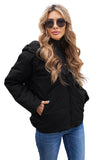 LC856045-2-S, LC856045-2-M, LC856045-2-L, LC856045-2-XL, LC856045-2-2XL, Black Winter Coats for Women Outdoor Zipper Hooded Coat Outwear with Pockets