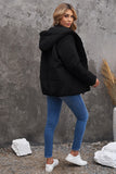 LC856045-2-S, LC856045-2-M, LC856045-2-L, LC856045-2-XL, LC856045-2-2XL, Black Winter Coats for Women Outdoor Zipper Hooded Coat Outwear with Pockets
