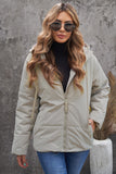 LC856045-15-S, LC856045-15-M, LC856045-15-L, LC856045-15-XL, LC856045-15-2XL, Beige Winter Coats for Women Outdoor Zipper Hooded Coat Outwear with Pockets