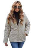 LC856045-15-S, LC856045-15-M, LC856045-15-L, LC856045-15-XL, LC856045-15-2XL, Beige Winter Coats for Women Outdoor Zipper Hooded Coat Outwear with Pockets