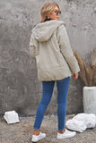 LC856045-15-S, LC856045-15-M, LC856045-15-L, LC856045-15-XL, LC856045-15-2XL, Beige Winter Coats for Women Outdoor Zipper Hooded Coat Outwear with Pockets
