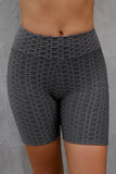 Gray High Waisted Yoga Fitness Shorts for Women LC263790-11
