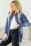 LC8511533-5-S, LC8511533-5-M, LC8511533-5-L, LC8511533-5-XL, LC8511533-5-2XL, Blue Women's Oversized Denim Jacket Boyfriend Distressed Jean Trucker Jacket