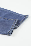 Gray Floral Leopard Ripped Boyfriend Distressed Denim Pants Jeans LC782289-11