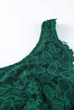 Green Floral Lace Sleeveless Deep V Neck Ladies Bodycon Midi Dress LC617433-9