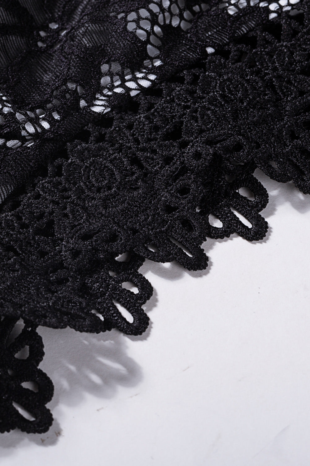 Black Womens High Neck Sleeveless Crochet Lace Mesh Lined Maxi Dress LC617505-2