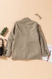 LC852187-16-S, LC852187-16-M, LC852187-16-L, LC852187-16-XL, LC852187-16-2XL, Khaki Womens Casual Blazers Plaid Lapel Collar Work Office Blazer Jacket