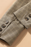 LC852187-16-S, LC852187-16-M, LC852187-16-L, LC852187-16-XL, LC852187-16-2XL, Khaki Womens Casual Blazers Plaid Lapel Collar Work Office Blazer Jacket