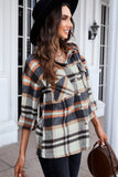 LC255462-5-S, LC255462-5-M, LC255462-5-L, LC255462-5-XL, LC255462-5-2XL, Blue Geometric Plaid Print Pocketed Shirt