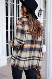 LC255462-5-S, LC255462-5-M, LC255462-5-L, LC255462-5-XL, LC255462-5-2XL, Blue Geometric Plaid Print Pocketed Shirt