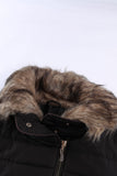 LC85117-2XXL, LC85117-2XL, LC85117-2L, LC85117-2M, LC85117-2S, Winter Coats for Women Camel Faux Fur Collar Trim Black Quilted Jacket Outerwear
