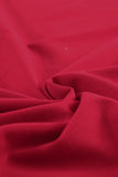 Red V Neck Ruffled Sleeve Empire Waist Flare Long Dress LC617472-3