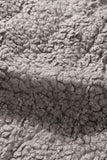 Khaki Womens Full Zip Soft Warm Sherpa Hooded Coat with Pocket LC8511355-16