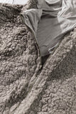 Khaki Womens Full Zip Soft Warm Sherpa Hooded Coat with Pocket LC8511355-16