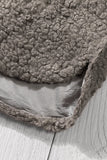 Khaki Womens Full Zip Soft Warm Sherpa Hooded Coat with Pocket LC8511355-16