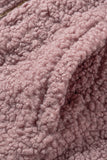 Pink Womens Full Zip Soft Warm Sherpa Hooded Coat with Pocket LC8511355-10