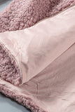 Pink Womens Full Zip Soft Warm Sherpa Hooded Coat with Pocket LC8511355-10