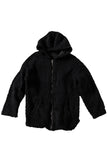 Black Womens Full Zip Soft Warm Sherpa Hooded Coat with Pocket LC8511355-2