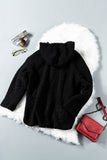 Black Womens Full Zip Soft Warm Sherpa Hooded Coat with Pocket LC8511355-2