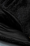 Black Womens Full Zip Soft Warm Sherpa Hooded Coat with Pocket LC8511355-2