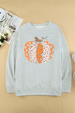 Halloween Pumpkin Leopard Print Plus Size Sweatshirt