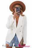 LC852062-1-S, LC852062-1-M, LC852062-1-L, LC852062-1-XL, LC852062-1-2XL, White Double Breasted Casual Blazer Draped Open Front Cardigans Jacket Work Suit