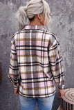 LC255462-10-S, LC255462-10-M, LC255462-10-L, LC255462-10-XL, LC255462-10-2XL, Pink Geometric Plaid Print Pocketed Shirt