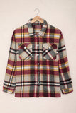 LC255462-7-S, LC255462-7-M, LC255462-7-L, LC255462-7-XL, LC255462-7-2XL, Yellow Geometric Plaid Print Pocketed Shirt