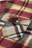 LC255462-7-S, LC255462-7-M, LC255462-7-L, LC255462-7-XL, LC255462-7-2XL, Yellow Geometric Plaid Print Pocketed Shirt