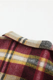 LC255462-7-S, LC255462-7-M, LC255462-7-L, LC255462-7-XL, LC255462-7-2XL, Yellow Geometric Plaid Print Pocketed Shirt