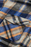LC255462-105-S, LC255462-105-M, LC255462-105-L, LC255462-105-XL, LC255462-105-2XL, Blue Geometric Plaid Print Pocketed Shirt