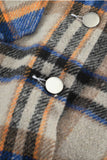 LC255462-105-S, LC255462-105-M, LC255462-105-L, LC255462-105-XL, LC255462-105-2XL, Blue Geometric Plaid Print Pocketed Shirt