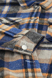 LC255462-105-S, LC255462-105-M, LC255462-105-L, LC255462-105-XL, LC255462-105-2XL, Blue Geometric Plaid Print Pocketed Shirt