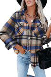 LC255462-105-S, LC255462-105-M, LC255462-105-L, LC255462-105-XL, LC255462-105-2XL, Blue Geometric Plaid Print Pocketed Shirt
