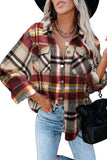 LC255462-7-S, LC255462-7-M, LC255462-7-L, LC255462-7-XL, LC255462-7-2XL, Yellow Geometric Plaid Print Pocketed Shirt