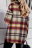 LC255462-7-S, LC255462-7-M, LC255462-7-L, LC255462-7-XL, LC255462-7-2XL, Yellow Geometric Plaid Print Pocketed Shirt