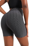 Gray High Waisted Yoga Fitness Shorts for Women LC263790-11