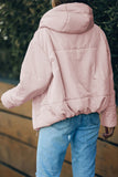 LC856045-10-S, LC856045-10-M, LC856045-10-L, LC856045-10-XL, LC856045-10-2XL, Pink Winter Coats for Women Outdoor Zipper Hooded Coat Outwear with Pockets
