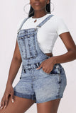 Sky Blue Women’s Casual Denim Bib Overalls Shorts Rompers Playsuit LC782014-4