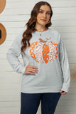 Halloween Pumpkin Leopard Print Plus Size Sweatshirt