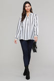 Black And White Striped Blouse For Women