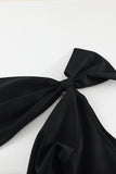 Black One Shoulder Bowknot Hollow Out Bodycon Midi Dress for Women LC2210035-2